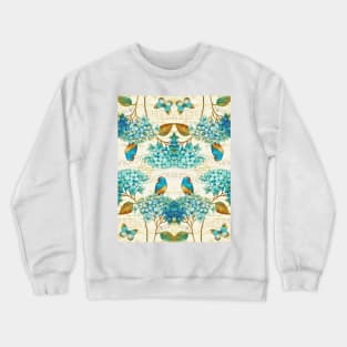 blue hydrangea botanical print Crewneck Sweatshirt